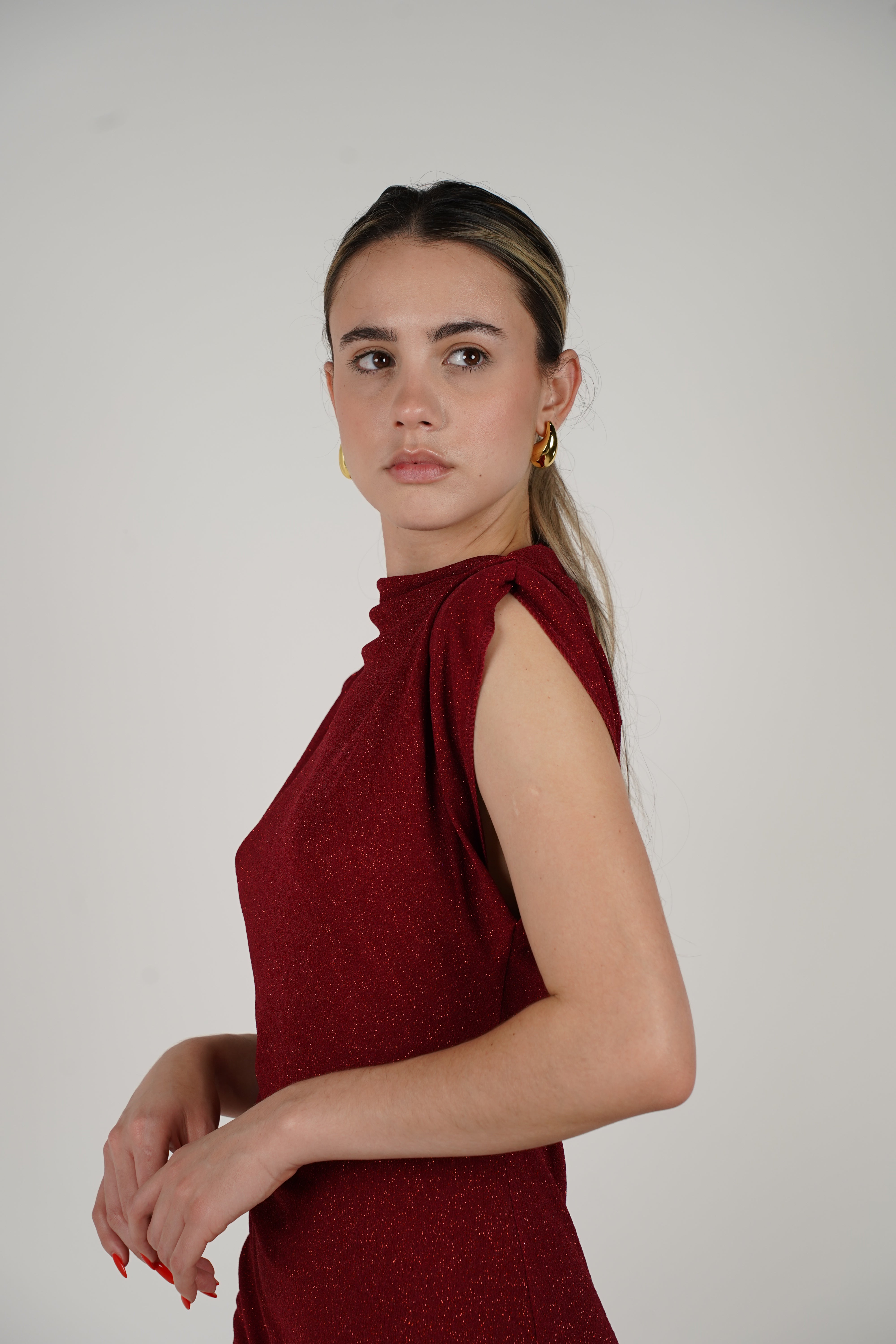 Vestido mini de lúrex